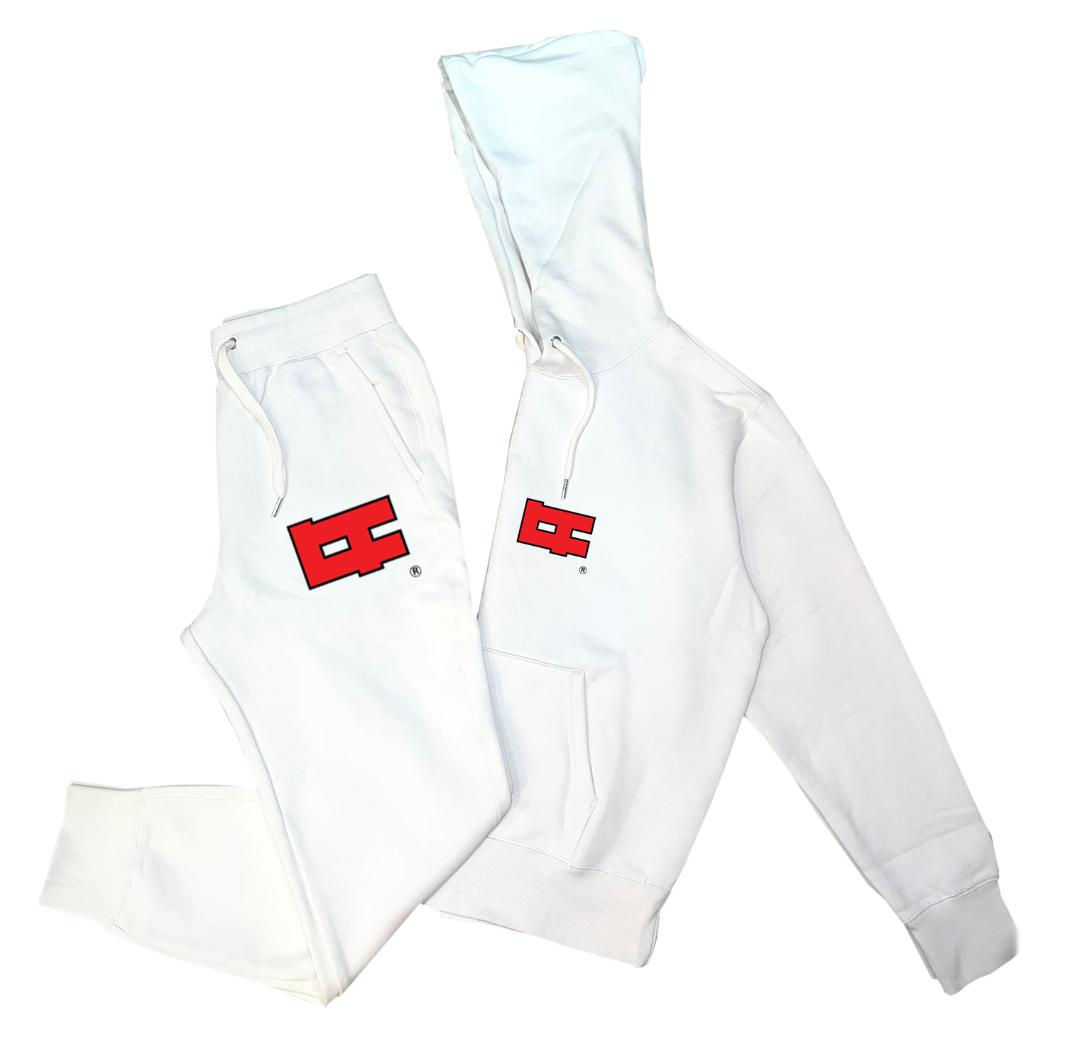 White Not your average Sweatsuit Red Logo